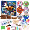 Minetom Kids Wooden Painting Kit-Glow in The Dark，26 pcs Wood Slice Craft Activities Kits-Arts & Crafts Gifts for Boys Girls Ages 5-12,Creative Art Toys for 5, 6, 7, 8, 9, 10, 11 & 12 Year Old Kids