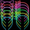Glow in The Dark Party Supplies - Assorted Light Up Cat Ear Crowns, 12 Pcs Glow Headdresses for Birthday, Halloween Parties and Events