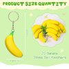 Jexine 20 Pack Banana Keychains Stretchy Toys Banana Fidget Toys Banana Stress Toy for Birthday Party Favors School Supplies