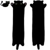 SNOWOLF Black Cat Plush Toy Soft Long Cat Pillow Plushies Doll Stuffed Animal Plush Body Pillow Black Sesame Meowchi Sofa Throw Pillow Decoration Gift for Kids Girl, 70cm/27.5inch