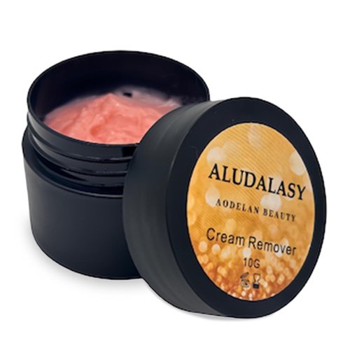 ALUDALASY Cream Eyelash Extension Remover 10g Low Irritation for Sensitive Skin, Eyelash Glue Remover Removal Fast Dissolution Lash Tech Supplies for Professional and Salon Use Only (Peach)