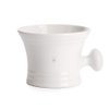 MUHLE White Porcelain Platinum Rim Shaving Mug – Shave Dish Accessory for Soaps and Creams, Modern White Design