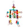 Super Bird Creations SB468 Dancing Spools Bird Toy with Colorful Wooden Spools and Cotton Rope - Ideal for Ringnecks, Parrots, Quakers - Preening and Chewing Toy - Medium Bird Size - 13" x 8" x 2"