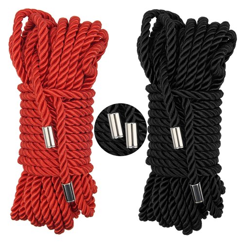 Coldairsoap 2-Pack Soft Silk Rope, Twisted Trim Cord Rope Nylon Twisted Cord Trim Thread String Rope, Durable Multipurpose Satin Shiny Cord, 32 Feet/8MM