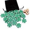 Bilywey Left Right Center Dice Game Set with 3Pcs Beech Wood Dices + 36Pcs 11.5g Poker Chips (Green)