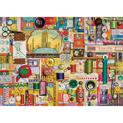 Cobble Hill 1000 Piece Puzzle - Sewing Notions - Sample Poster Included