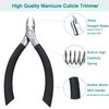 SG Nekoo Cuticle Nippers Professional Nail Cuticle Trimmer Sharp Slanted Straight Blades Cutters Scissors with Rubber Handle for Fingernails and Toenails (Black-2P)