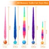LE TOOTER Bouncy Ball with Tail Cat Toys,5 Packs Rainbow Small Magic Worm with Ball Toy for Cats,Colorful Fuzzy Worm Bouncy Balls Cat Toy