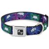 Dog Collar Seatbelt Buckle Laser Eye Cats in Space 13 to 18 Inches 1.5 Inch Wide