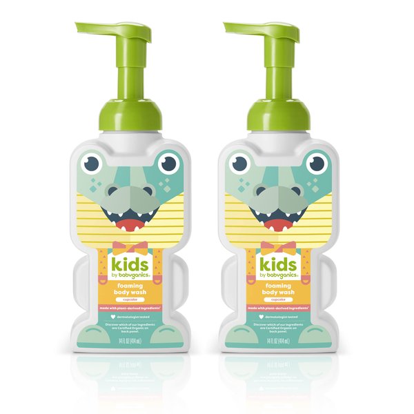 Babyganics KidsFoaming Body Wash, Cupcake, Tear-Free, 14 Fl Oz (Pack of 2)