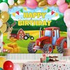 Avezano Tractor Birthday Backdrop for Kids Farm Red Barn Tractor Birthday Party Decorations Banner Farm Themed Backdrop for Children's Birthday Party (7x5ft)