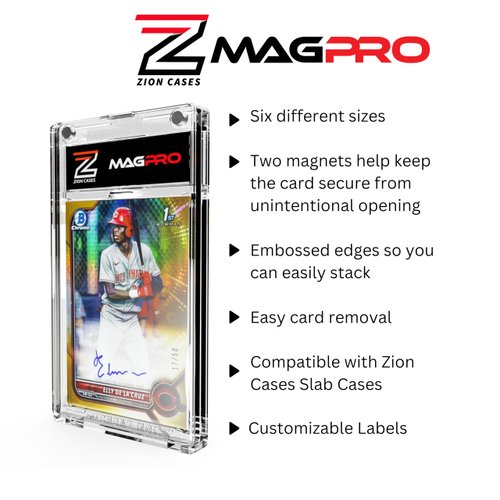 Zion Cases MagPro 35PT Magnetic Card Holder; Duel Magnet Card Case for Secure Holding Strength to Guard Against Unintentional Openings; Includes 10 Magnetic Trading Card Case; (10 Pack)