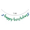 Talorine Surfing Happy Birthday Banner, Summer Beach Birthday Banner, Surfboard Sport Birthday Party Decorations Supplies, Green Glitter
