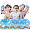 Cemtetnech 40pcs Blue Sky White Clouds Party Supplies ,include 20 Plates, 20 Napkin ,Used for Cartoon Story Birthday Party Decoration, Blue,White