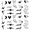 Oottati 2 Sheets Small Tiny Temporary Tattoo Stickers Heart Love Swallow Moon Totem