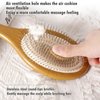 Hair Brush Bamboo Paddle, Aznrszy Multipurpose Head Scalp Massager with Air Cusion/Stainless Steel Bristles Brush Comb for Scalp Stimulation/Hair Growth/Daily Hair Care (Oval)