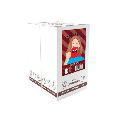 Crave Beverages Flavored Coffee Pods, Compatible with 2 K-Cup Brewers, Southern Pecan, 40 Count