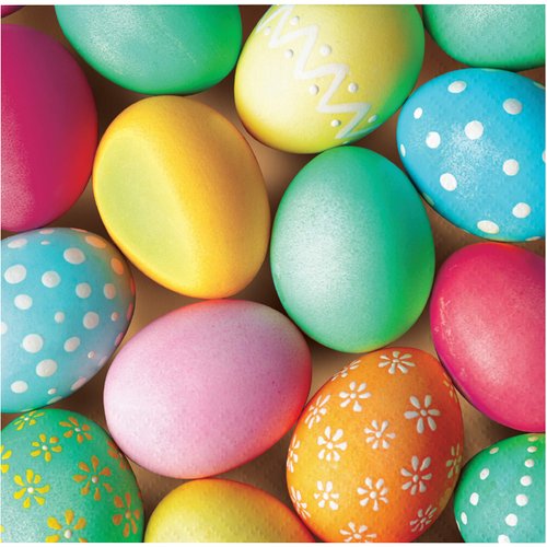 Creative Converting Easter Bunny and Basket Beverage Napkins, 5", Multi-color