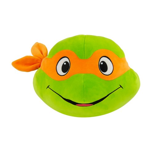 Club Mocchi Mocchi- Teenage Mutant Ninja Turtles Plush - Michelangelo Head Plushie - Squishy TMNT Toys - Plush Collectible TMNT Figures - Soft Plush Toys and TMNT Room Decor - 15 Inch