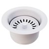Westbrass D2082S-50 3-1/2" Extra-Deep Collar Kitchen Sink Waste Disposal Flange & Strainer Stopper, Powder Coat White