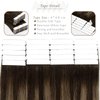 Lacer Ombre Tape in Hair Extensions Human Hair Chestnut Brown Mixed Dark Brown with Dark Brown Roots Seamless Double Sided Skin Weft Natural Hair Tape in Extensions 20 Inch 50g 20pcs