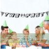 TC.ES Two Fast Happy Birthday Banner, Second Birthday Decorations Boy Race Car Themed Party Decorations