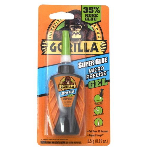 Gorilla Micro Precise Super Glue Gel, 5.5 Gram, Clear, (Pack of 1)