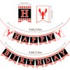 Tatuo 2 Pcs Crawfish Happy Birthday Party Banner Crawfish Boil Party Supplies Lobster Theme Birthday Party Decorations for Kids Adults Summer Birthday Party Supplies