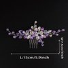 JWICOS Crystal Bride Wedding Hair Comb Rhinestone Bridal Hair Clip Glitter Wedding Hair Accessories for Women and Girls (Purple)