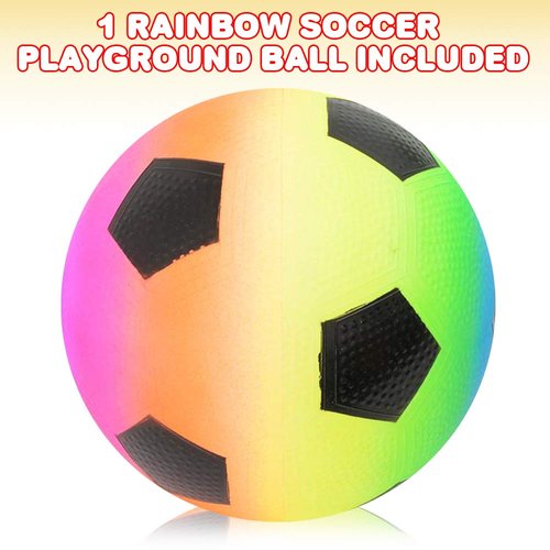 ArtCreativity Rainbow Soccer Playground Ball for Kids, Bouncy 9 Inch Kick Ball for Backyard, Park, and Beach Outdoor Fun, Beautiful Colors, Durable Outside Play Toys for Boys & Girls - Sold Deflated