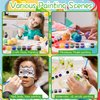 CACASO 108 Pcs Mini Acrylic Paint Set,Washable Paints for Kids,12 Acrylic Paint Strips in 8 Colors,Mini Paint Set with 12 Brushes,Kids Paint Bulk Set for Arts and Crafts,Party Favors,Painting Supplies