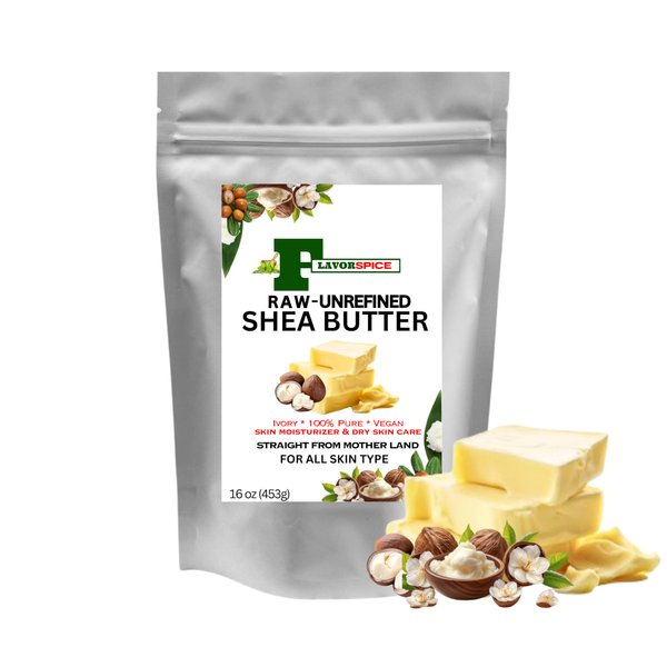 Yellow Shea Butter 1LB |100% Raw, Pure and Unrefined | For Hair, Skin Moisturizer, Face, Body and for Soap Making Base and DIY Whipped Lotion, Oil