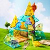 MiDeer Dinosaur Toy Magnetic Tiles 48 Pcs, Magnetic Building Blocks for Toddler 3-5, Educational Stack Tile Construction Magnet Block STEM Learning Toy for Kids Age 3-5 4-8