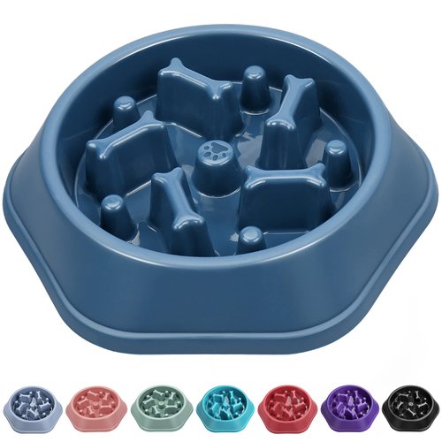 UPSKY Slow Feed Dog Bowl Anti-Choking Slower Eating Puzzle Bowl for Small to Medium Breed Dogs, P...