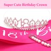 CAVETEE 18th Birthday Crown for Girls, 18th Birthday Tiara and Sash Set for Women It's 18th My Birthday Sash Rhinestone Crown, 18th Birthday Party Decorations, 18 Birthday Decorations for Girls