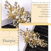 CROWN GUIDE Gold Rhinestone Hair Clips for Women Bridal Hair Pins Piece Wedding Hair Accessories for Brides Leaf Flower Pearl Barrettes for Girls