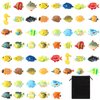 Lewtemi Fish Figure Play Set with Fake Small Assorted Tropical Tiny Fish Figurines Toys with Black Storage Bag for Sea Animals Themed Party Favors, 2 Style, 59 Pcs, Plastic