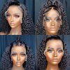 Deep Wave Lace Front Wigs Human Hair 180% Density Curly Lace Frontal Wigs Human Hair Wigs for Black Women HD Transparent Wet and Wavy Glueless Wigs Human Hair Pre Plucked with Baby Hair (14inch)