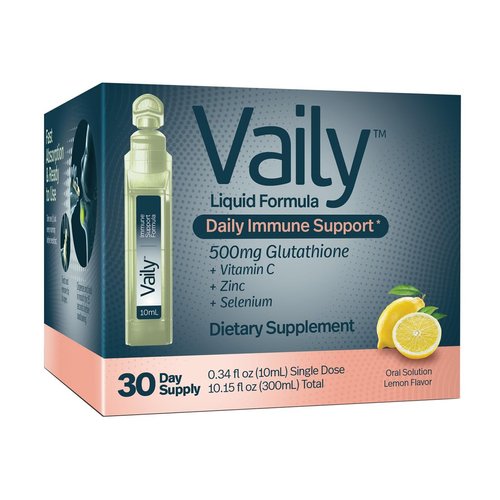 Lemon Flavor Liquid Glutathione Formula (500 mg) – Glutathione Liquid Supplement w/Vitamin C, Zinc & Selenium - Skin Health & Immune Support Supplement - Tasty, Fast Acting 30 Everyday Dose Vials