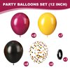 Black Burgundy Yellow Balloon12 Inches Black Burgundy Gold Confetti Balloons for Kids Magical Wizard School Party Birthday Decorations Birthday Balloons Baby Shower Engagement Party Supplies