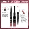 evpct 1Pcs Light Rosey Nude Lip Stain Paint Matte Lip Liner and Lipstick Set Long Lasting Smudge Proof labiales matte mate larga duracion listip 24 hours a prueba de agua mate 24 horas originales,29#