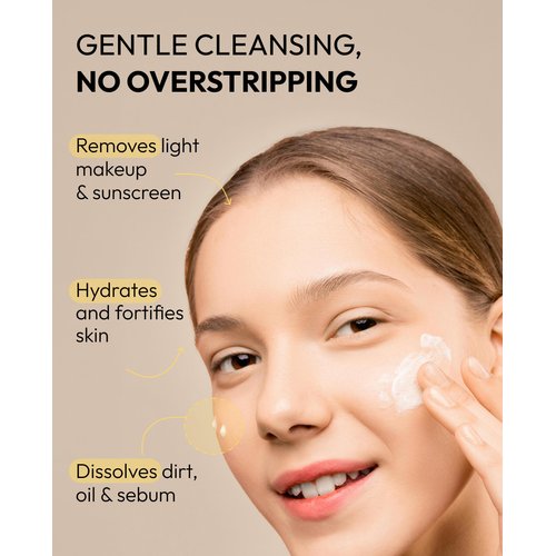 De:maf All Day Glow Creamy Milk Cleanser | Gentle Face Wash for Sensitive Skin, Korean Face Wash & Hydrating Facial Cleanser with Hyaluronic Acid, Ceramides, Panthenol (10.14 fl oz)