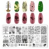 JERCLITY 6pcs Flower Nail Stamping Plate Nail Stamping Kit for Nails Rose Flower Lotus Butterfly Leaf Image Plates Nail Art Design Template Print Nail Stamper Kit for Women