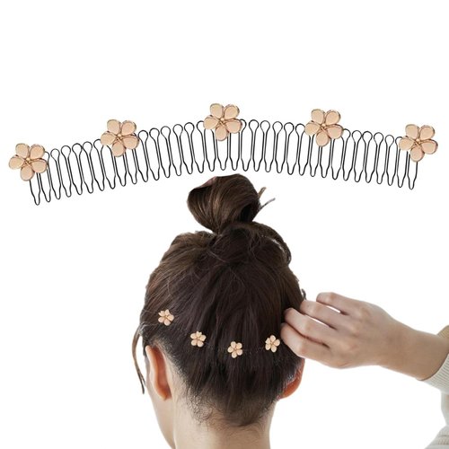 U Shape Hair Finishing Fixer Comb - Stretchable Invisible Flower Hair Clips, Cute Hair Holders & Styling Tools