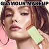 DAMUSI Cream Bronzer Stick Highlighter Stick Face Cream Contour Stick,Makeup Bronzer stick with Brush,Buildable Highlight Contour Makeup for Women (Rich Glow Bronzer Stick)