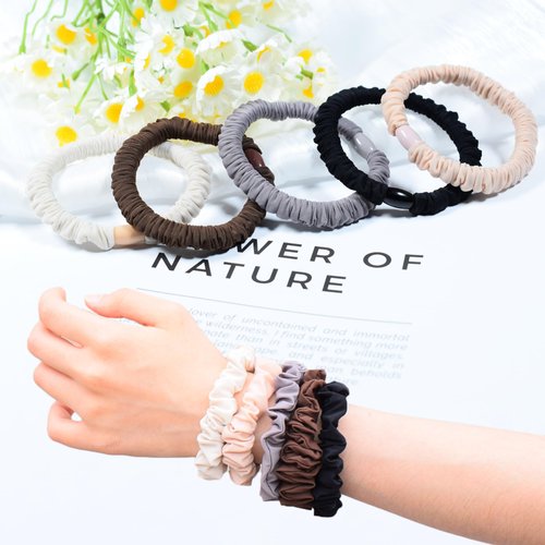 JULIYOOYO 10PCS Hair Scrunchie for Women Satin Hair Tie Suitable for Thin and Thick Hair Soft Hairbands Ponytail Holder Classic Elastic Hair Bands No Damage(Multi-color)