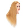 Hairlink 24-26'' Mannequin Head With Human Hair Styling Training Head Dolls for Cosmetology Manikin Maniquins Practice Head with Stand (6611W2718H)