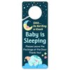 Funplus Baby Sleeping Sign - Do Not Knock or Ring - Plastic Door Knob Hanger Sign