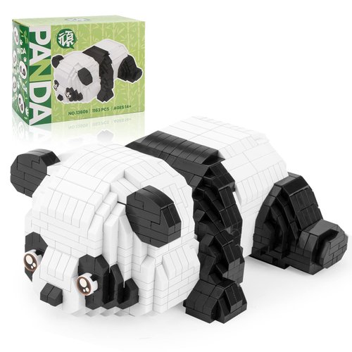 QLT QIAOLETONG Mirco Animals Building Blocks Sets for Goodie Bags, Party Favors for Kids 12+ 14+, 1163 PCS Small Set Mini Cute Panda Building Toy Bricks for Adults, Birthday, Carnival Prizes