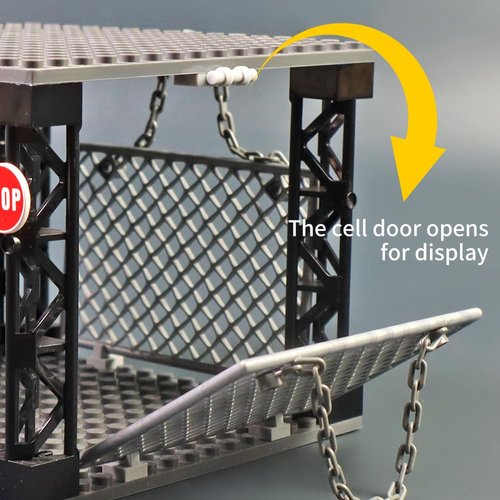 Safety Guardrail,Closed Cage Building Blocks Set，Compatible with Lego Jurassic World t rex ，Halloween Jail，WW2 Military and More Scene，Playset for Boys and Girls Ages 6+ (Small Cage)